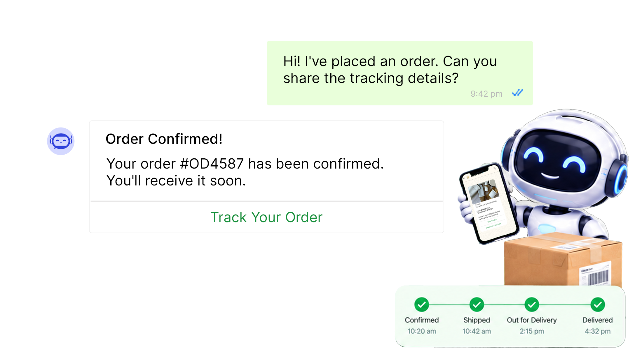 Automated order and shipping updates on WhatsApp