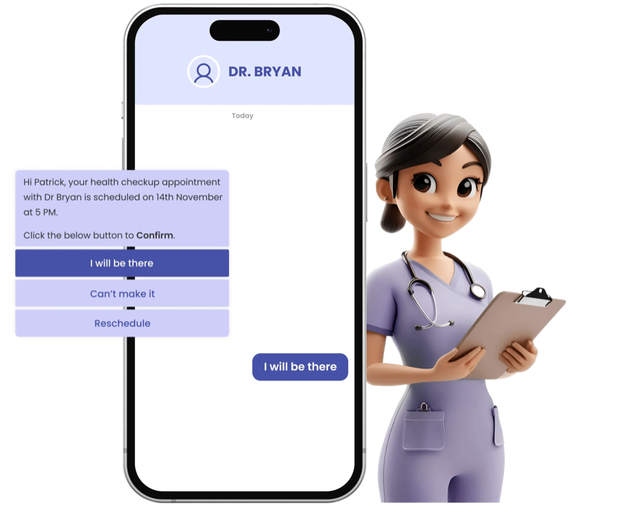 Timely notifications to keep patients informed. Illustration