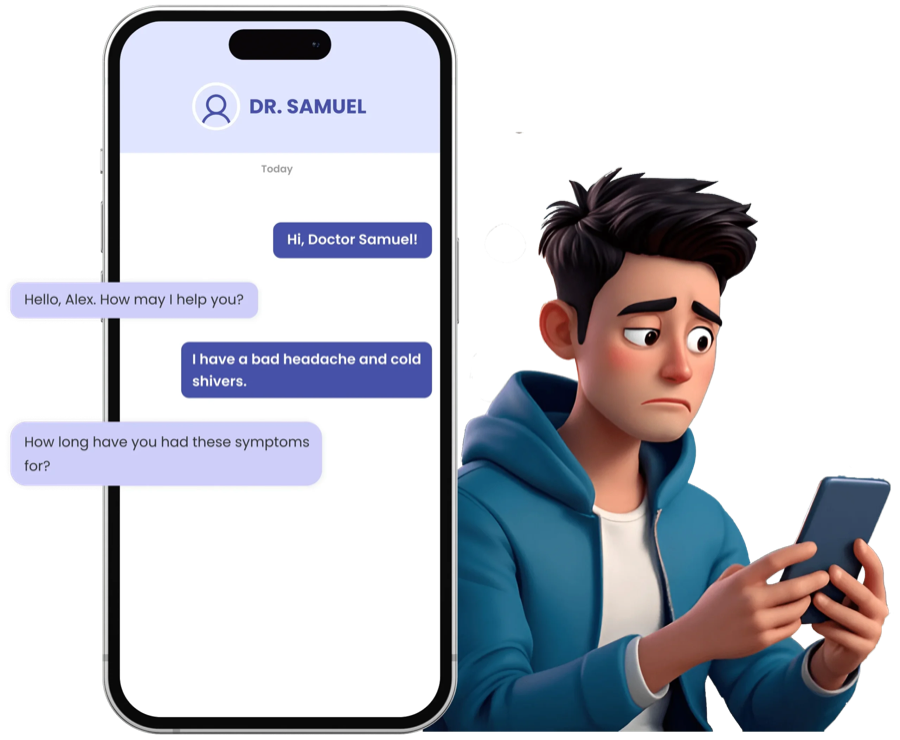 Teleconsultation and Virtual Health Advice Illustration